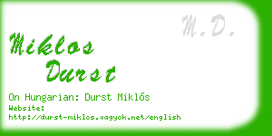 miklos durst business card